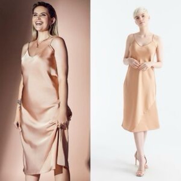 knix Dresses & Skirts - Knix Satin Slip Dress in Peach Champagne